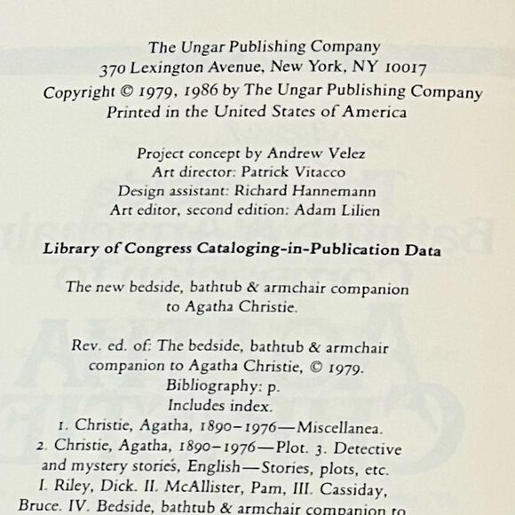 The Bedside Bathtub & Armchair Companion to Agatha Christie Book 1986 Dick Riley - Picture 11 of 11